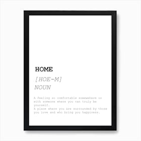 Home, Dictionary, Definition, Quote, Funny, Kitchen, Print Art Print