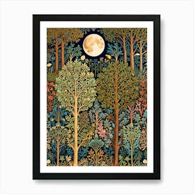 William Morris Moonlight Forest 14 Art Print