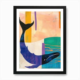 Whale 1 Cut Out Collage Art Print