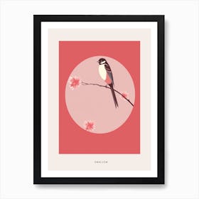 Minimalist Swallow 2 Bird Poster Art Print