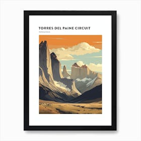 Torres Del Paine Circuit Chile 2 Hiking Trail Landscape Poster Art Print