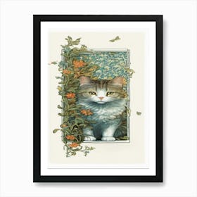 Cat In A Window 1 Art Print