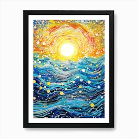 Sunset Over The Ocean Art Print