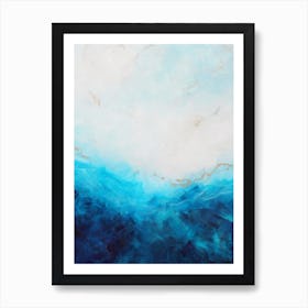 Blue Sea And Gold Painting 1 Art Print