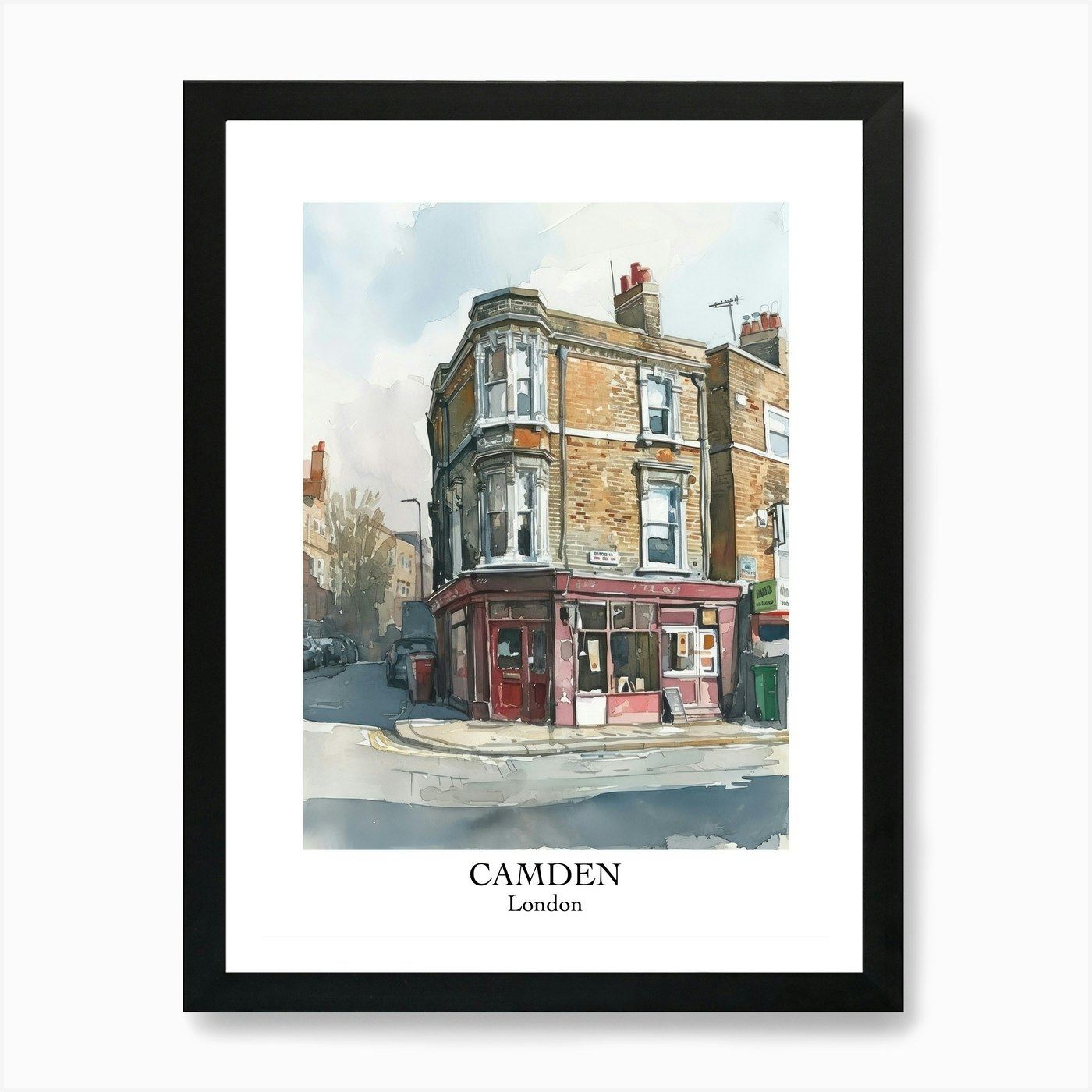Camden London Borough Street Wate Framed Wall Art Poster Canvas Print Picture - Picture 2 of 4