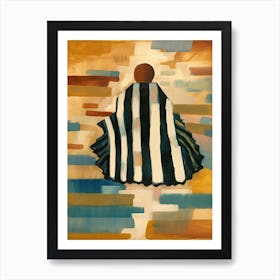 Black And White Dress Woman Painting Abstract 1 Art Print