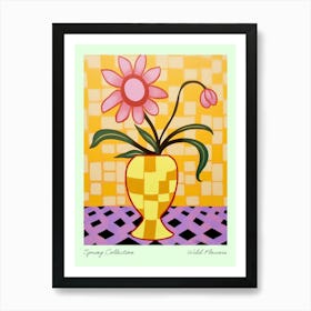 Spring Collection Wild Flowers Yellow Tones In Vase 1 Art Print