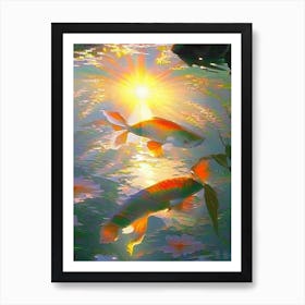 Shusui Koi 1, Fish Monet Style Classic Painting Art Print
