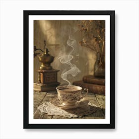 Steaming Cup Of Coffee Poster