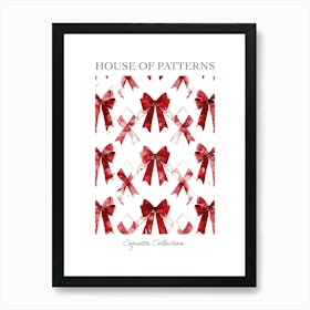 Dark Red Bows 1 Pattern Poster Art Print