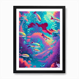Psychedelic fish Art Print