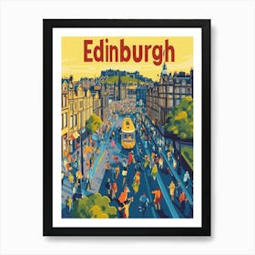 Aihrgdesign A 1970s Inspired Travel Poster For Edinburgh 2 Art Print