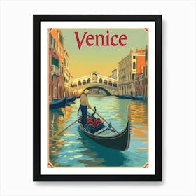 Aihrgdesign A Vintage Travel Poster Of Venice 4 Art Print