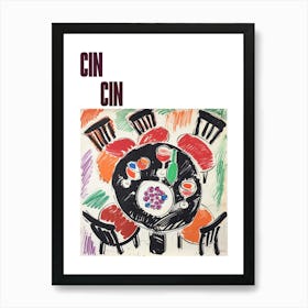 Cin Cin Poster Wine With Friends Matisse Style 2 Art Print