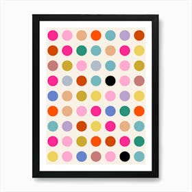 Colorful Vintage Geometric Dots Art Print