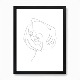 Continuous Line Drawing Of A Woman 2 Art Print