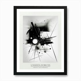 Unseen Forces Abstract Black And White 7 Poster Art Print