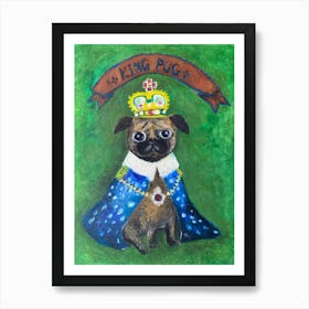 King Pug My Lovely Dog - Reggaepainting animals Acrylic Painting Art Print