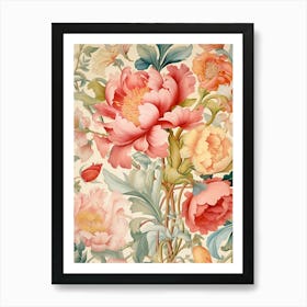 Floral Wallpaper 285 Art Print