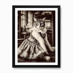 Cat In A Dress Art Print