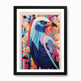 Colourful Scandi Bird Bald Eagle 4 Art Print