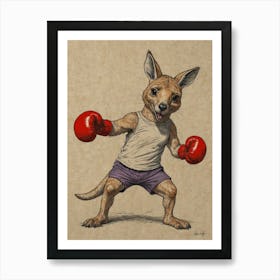 Kangaroo Boxing 8 Art Print