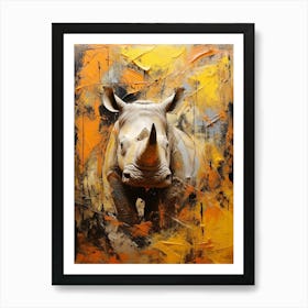 Rhinoceros Abstract Expressionism 2 Art Print