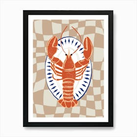 Food Illustration Lobster Preppy Contemporary Kitchen Art Print