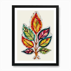 Mosaic Leaf Art Print