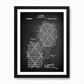 Tennis Print, Tennis Decor, Vintage Tennis Art, Tennis Racket, Tennis Racquet,Tennis Player Gift, Tennis Gift, Tennis Patent, St9401 Art Print