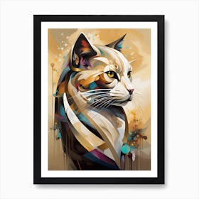 Abstract Cat Painting 1 Art Print