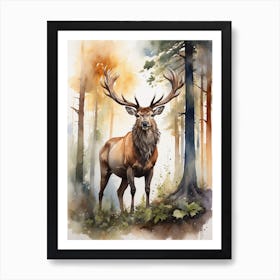 Deer In The Forest 2 Art Print