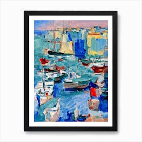 Port Of Tunis Tunisia Abstract Block harbour Art Print