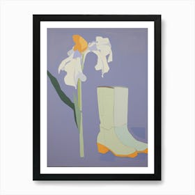 Painting Of Cowboy Boots With Flowers, Pop Art Style 2 Poster