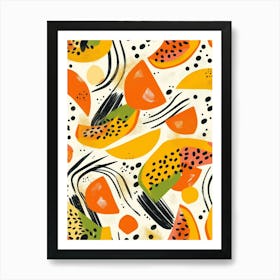 Watercolor Fruit Pattern Art Print