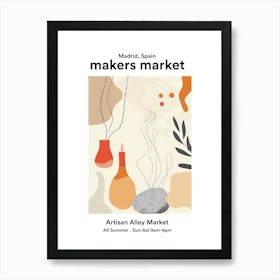 Madrid, Spain Artisan Alley Market Art Print