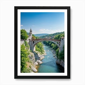 Ottoman Style Footbridge In Bulgaria Ancient Stone Architecture Amalgamating With A Tranquil River 2 Art Print