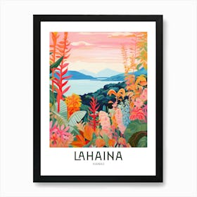 Lahaina, Hawaii Maximalist Travel Poster Vibrant Colour Art Print