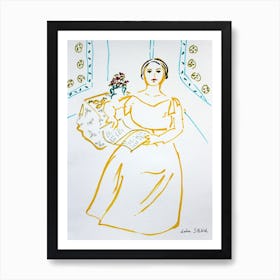 Lady With A Lemon Dress Art Print