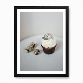 Quail Cupcake Art Print