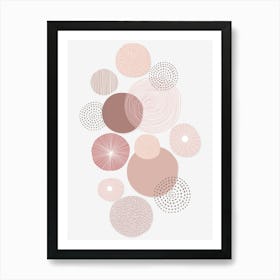 Pink Circles Abstract Art Print