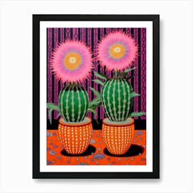 Mexican Style Cactus Illustration Mammillaria Cactus 2 Art Print