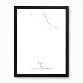 Kemi,Finland Minimalist Map Art Print