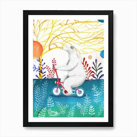 Bear on a Bike Poster