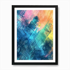 Abstract Background With Colorful Brush Strokes Art Print