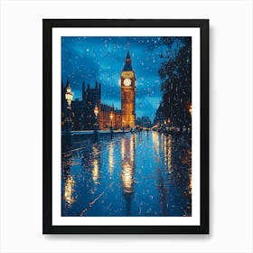 Fantasy Rainy Night In London 8 Art Print