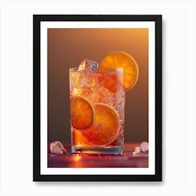 Orange Drink With Ice Cubes Art Print