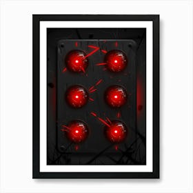 Red Lights In The Dark Art Print