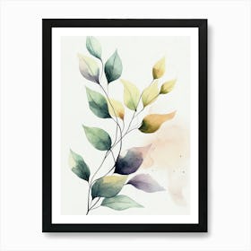 Watercolor Leaves Art Print