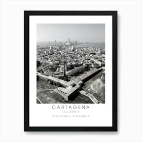 Cartagena Colombia Black And White Travel Art Print